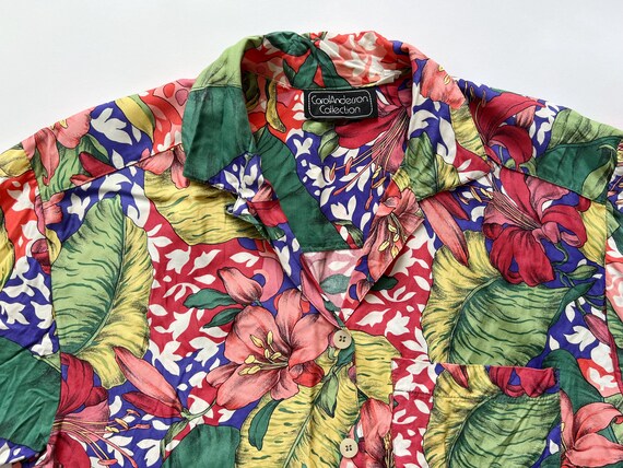 Vintage 80s colorful floral & botanical print ove… - image 6