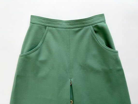 Vintage 70’s sage green high waisted a-line midi … - image 5