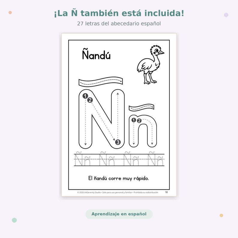 Spanish Alphabet Tracing & Coloring Book | ABC + Ñ Workbook | Preschool ...