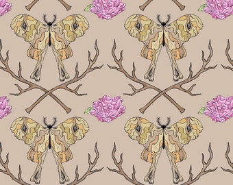 Digital Download - Brown Moth Wallpaper - Doll House Wallpaper Miniature