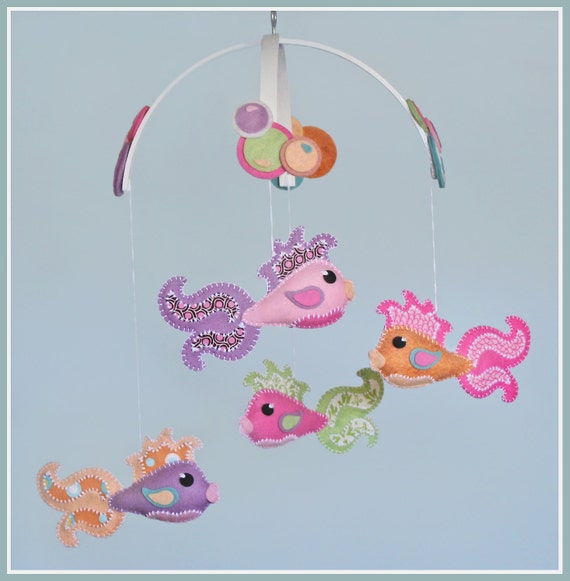 Items similar to Baby Fish Mobile Personalized Tropical Bright