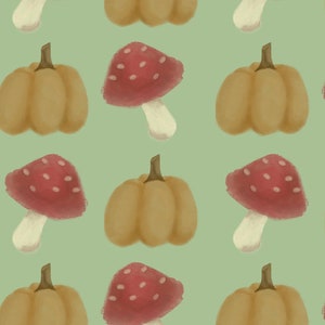 Digital Download - Apples and Pumpkins Wallpaper - Halloween Autumn Fall Doll House Wallpaper Miniature