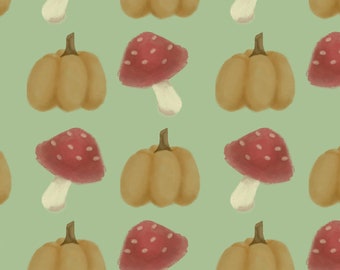 Digital Download - Apples and Pumpkins Wallpaper - Halloween Autumn Fall Doll House Wallpaper Miniature