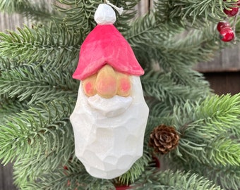 Santa Ornament Christmas Handmade Carving