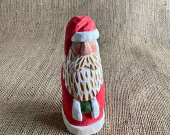 Santa Figure Hand Carved Wooden