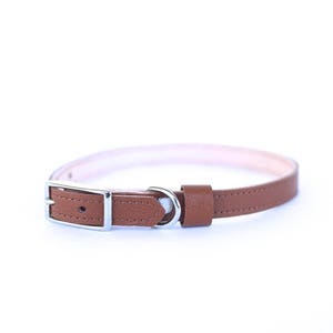 Cat or Small Dog Collar // Brown // Optional ID Tag