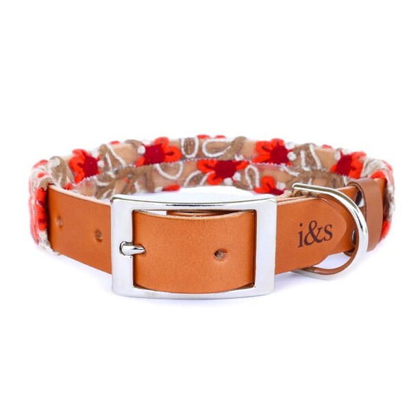 Dog Collar with Textile Sleeve | Scarlett Fleur | Optional ID Tag