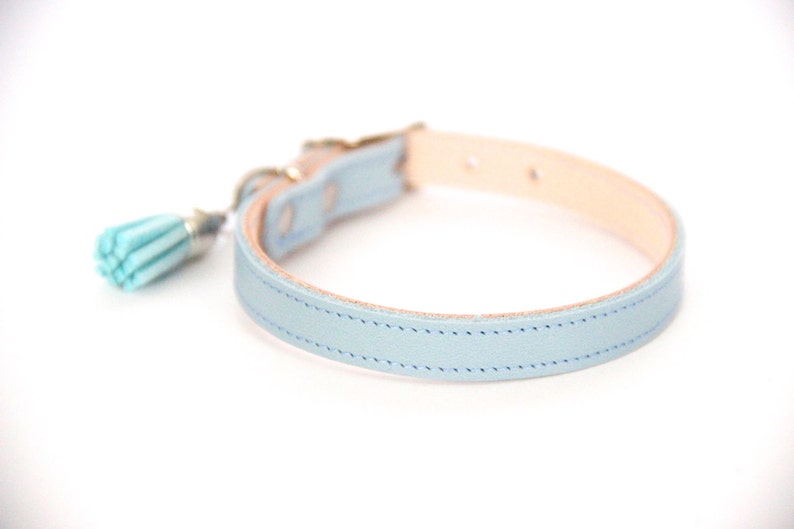 Cat or Small Dog Collar // Light Blue // Optional ID Tag image 2