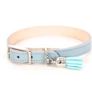 Cat or Small Dog Collar // Light Blue // Optional ID Tag image 1