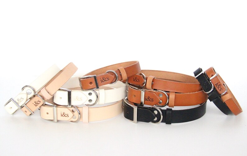 Tan Leather Dog Collar image 2