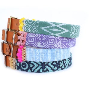 Dog Collar with Textile Sleeve Holiday Edition Lavender Optional ID Tag image 4