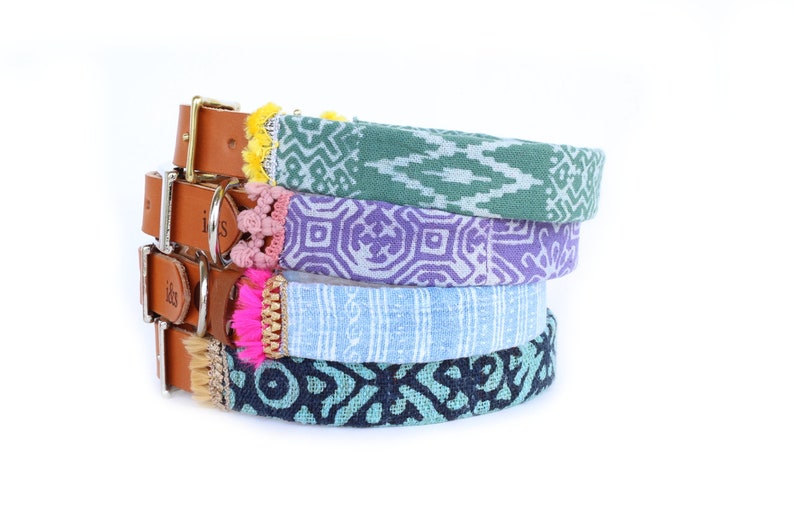 Dog Collar with Textile Sleeve Holiday Edition Lavender Optional ID Tag image 4