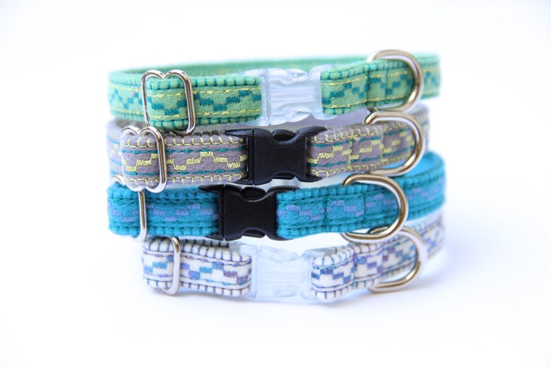 Cat Collar Mint Green Embroidered Adjustable Optional Etsy