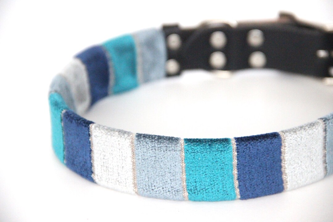 Dog Collar Sleeve // Blue Velvet // SLEEVE ONLY Etsy