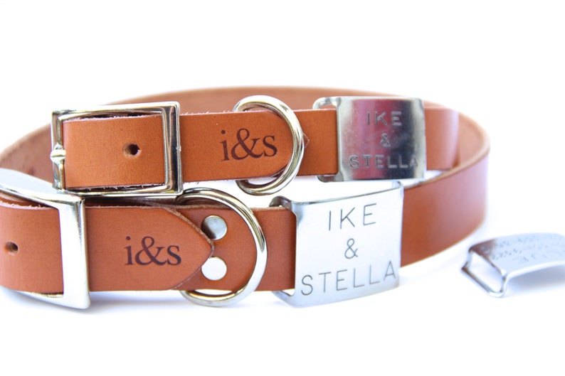 Tan Leather Dog Collar image 4