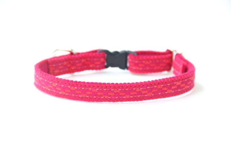 Cat Collar Berry/Black Embroidered Adjustable Optional Etsy