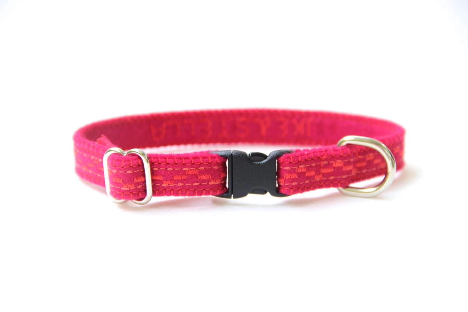 Cat Collar Berry/black Embroidered Adjustable Optional Etsy