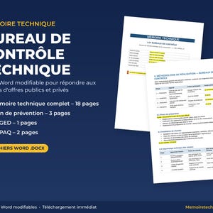 Mémoire technique Bureau de contrôle technique – modèle Word appel d'offres public