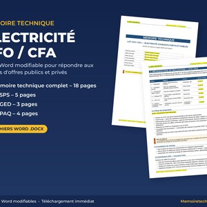 Technischer Bericht über elektrische Systeme (Energieversorgung und Steuerung) – Word-Vorlage für Bauausschreibungen