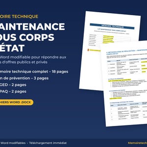 Technical report on all building trades maintenance – Word template for public tender
