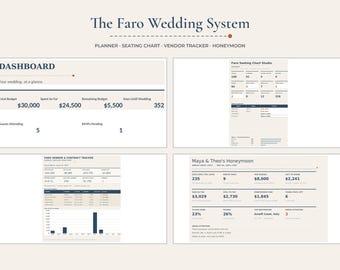 The Faro Wedding System: Planner, Seating Chart, Vendor Tracker and Honeymoon Bundle