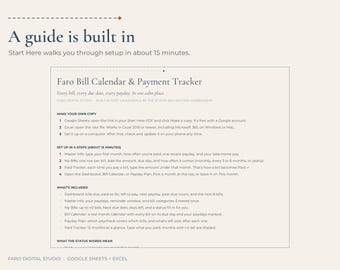 Bill Calendar Spreadsheet, Google Sheets & Excel Bill Tracker with Paycheck Planner