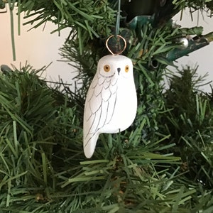 Mini Snowy Owl ornament