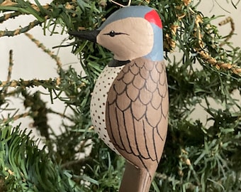 Northern Flicker ornament: Hand Carved and Hand Painted by me at my shop in Maine