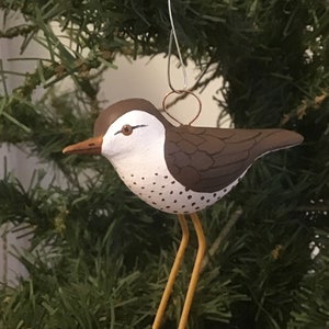 Mini Spotted sandpiper ornament