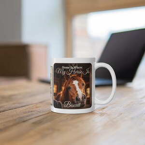 Personalised Horse Photo Mug, Home Is Where My Horse Is, Custom Horse Name Mug, Equestrian Gift, Horse Owner Gift, Pony Mum Mug 11oz 画像 6