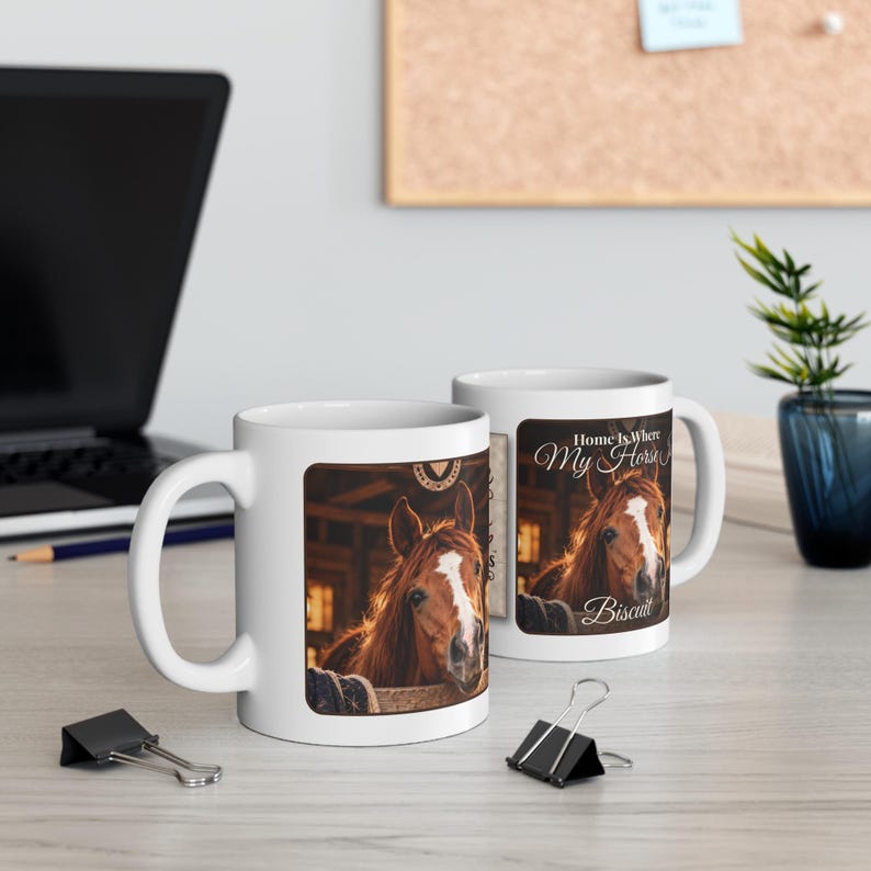 Personalised Horse Photo Mug, Home Is Where My Horse Is, Custom Horse Name Mug, Equestrian Gift, Horse Owner Gift, Pony Mum Mug 11oz 画像 5