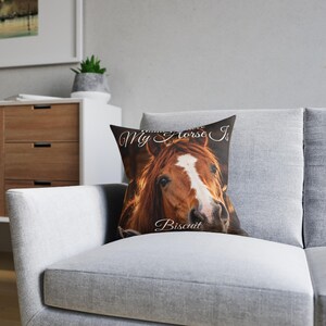 Personalised Horse Photo Cushion, Home Is Where My Horse Is Pillow, Custom Horse Name Cushion, Equestrian Gift, Horse Owner Gift image 8