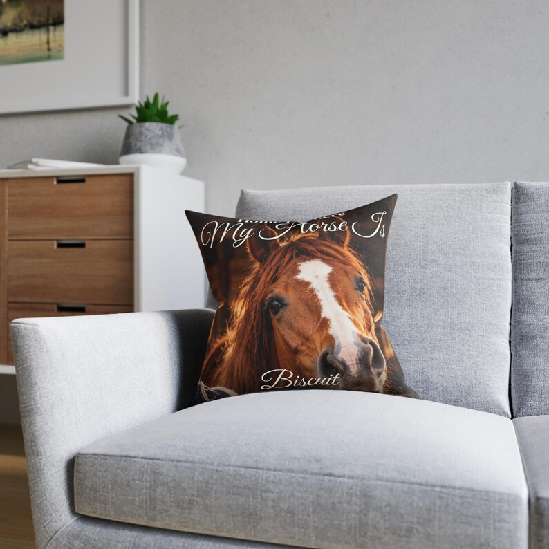 Personalised Horse Photo Cushion, Home Is Where My Horse Is Pillow, Custom Horse Name Cushion, Equestrian Gift, Horse Owner Gift image 8