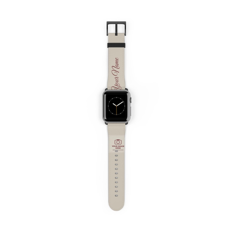 Pulseira personalizada com foto para Apple Watch, pulseira com nome personalizado, sua imagem aqui, presente com foto da família e animais de estimação para ele ou para ela. imagem 1