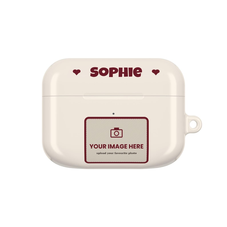 Personalised Photo AirPods Case, Custom Name Earbud Case Cover, Fits Pro and Gen 1-4, Couple Gift, Family Photo Gift image 1