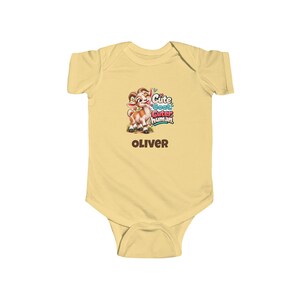Personalised Baby Bodysuit, Cute Goat Cuter Human Baby Vest, Custom Name Baby Grow, Baby Shower Gift, New Baby Gift image 2