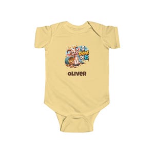Personalised Baby Bodysuit, I Didn't Do It Funny Goat Baby Vest, Custom Name Baby Grow, Baby Shower Gift, New Baby Gift image 2