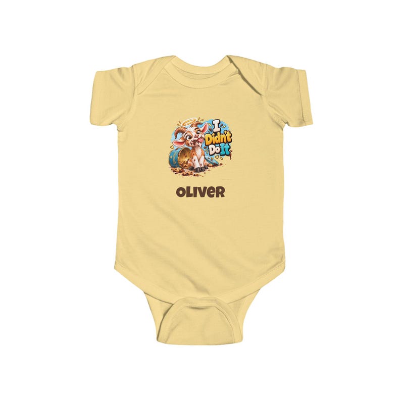 Personalised Baby Bodysuit, I Didn't Do It Funny Goat Baby Vest, Custom Name Baby Grow, Baby Shower Gift, New Baby Gift image 2