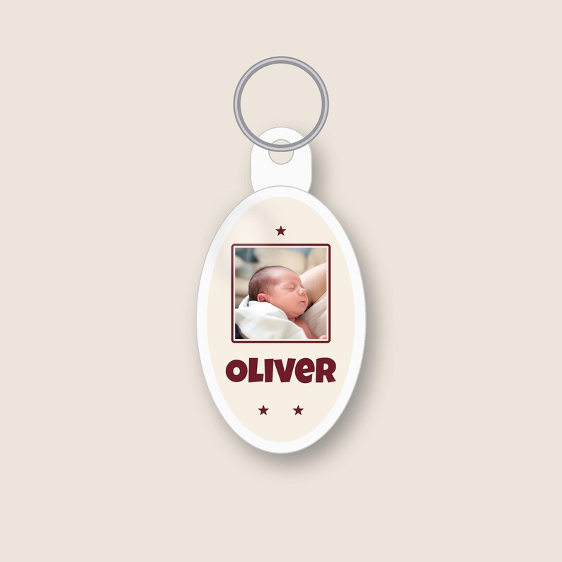 Llavero AirTag con foto de bebé personalizada, soporte AirTag con nombre personalizado, funda para etiqueta de seguimiento, regalo para papá primerizo, regalo para mamá primeriza imagen 1