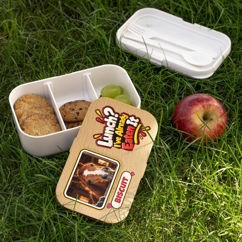 Personalised Horse Photo Bento Lunch Box, Custom Name Lunch Box, Lunch? I've Already Eaten It, Equestrian Gift, Horse Lover Gift image 5