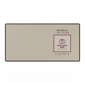Personalised Photo Desk Mat, Large Custom Name Desk Pad, Your Image Here, Office Gift for Him or Her, Family Pet Photo Desk Gift image 1