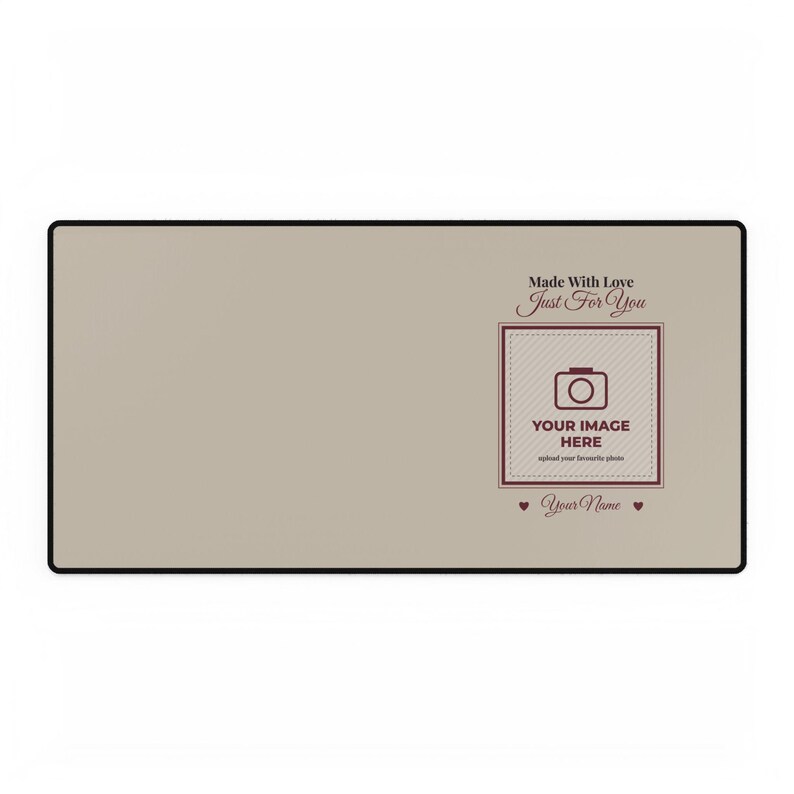 Personalised Photo Desk Mat, Large Custom Name Desk Pad, Your Image Here, Office Gift for Him or Her, Family Pet Photo Desk Gift image 1