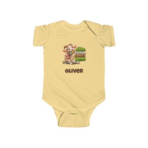 Personalised Baby Bodysuit, Eats Everything Regrets Nothing Goat Baby Vest, Custom Name Baby Grow, Baby Shower Gift, New Baby Gift image 2