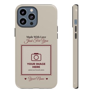Spersonalizowane etui na telefon ze zdjęciem, wytrzymałe etui na iPhone'a i Samsunga, Twój obraz tutaj, spersonalizowane etui na telefon z imieniem, prezent ze zdjęciem rodzinnego zwierzaka zdjęcie 13