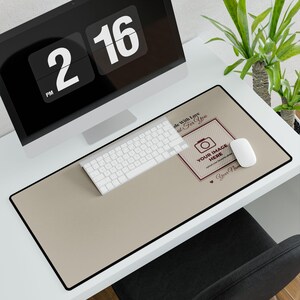 Personalised Photo Desk Mat, Large Custom Name Desk Pad, Your Image Here, Office Gift for Him or Her, Family Pet Photo Desk Gift image 3