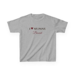 Personalised Kids Pony T-Shirt, I Love My Pony Custom Name Tee, Childrens Horse Shirt, Pony Club Gift, Horse Riding Kids Gift image 2