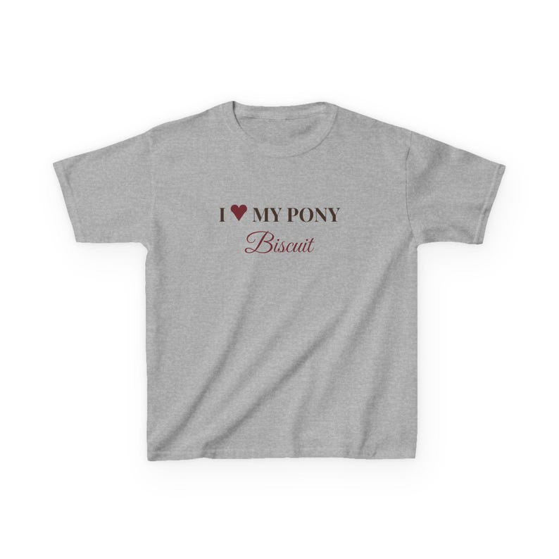 Personalised Kids Pony T-Shirt, I Love My Pony Custom Name Tee, Childrens Horse Shirt, Pony Club Gift, Horse Riding Kids Gift image 2