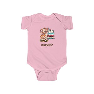 Personalised Baby Bodysuit, Cute Goat Cuter Human Baby Vest, Custom Name Baby Grow, Baby Shower Gift, New Baby Gift image 4