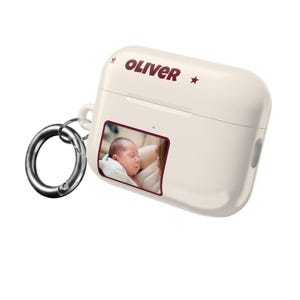 Funda personalizada para AirPods con foto de bebé, funda para auriculares con nombre personalizado, compatible con Pro y Gen 1-4, regalo para papá primerizo, regalo para mamá primeriza imagen 9