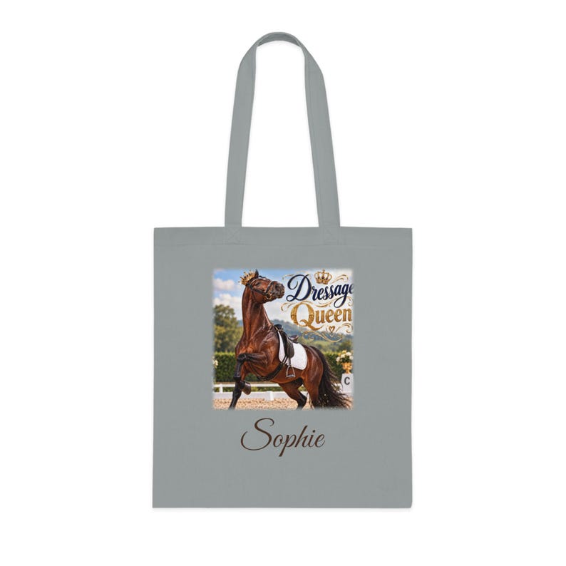 Personalised Dressage Queen Tote Bag, Custom Rider Name Show Bag, Dressage Rider Gift, Equestrian Bag, Horse Show Gift image 2